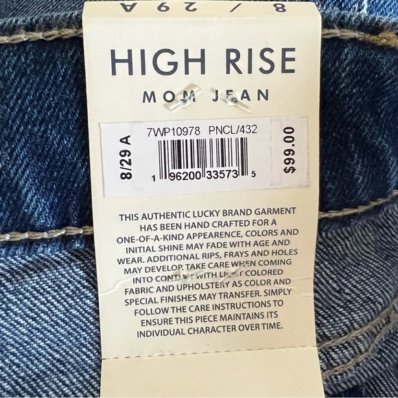 Lucky Brand Drew High Waist Distressed Denim Mom Ankle Jeans - Sz 8 / 29x28, NWT - Picture 12 of 14